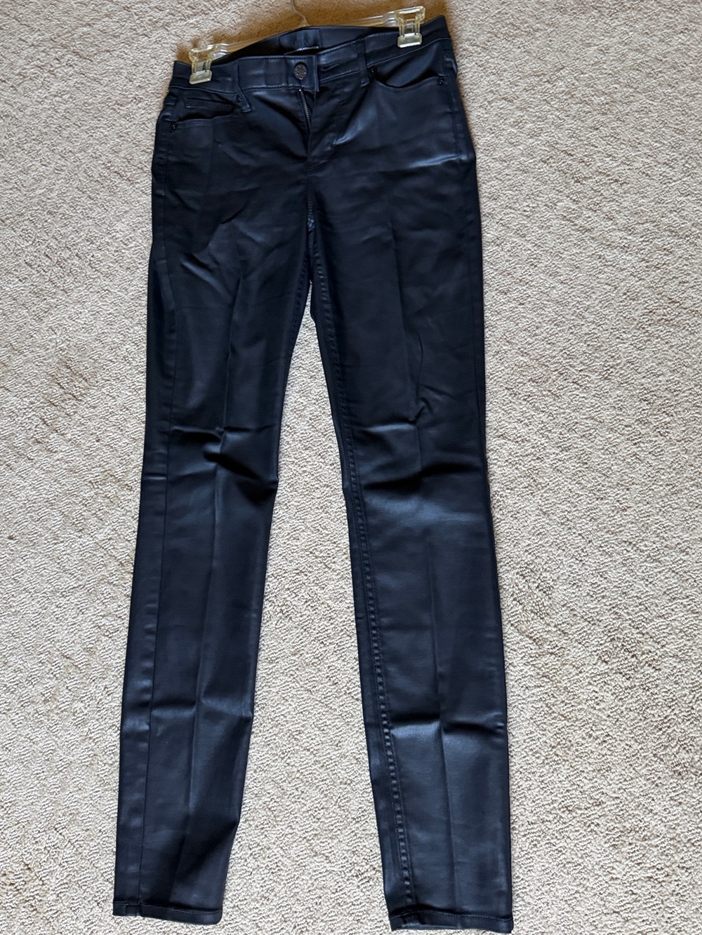 White House Black Market Black Faux-Leather Skinny Pants
